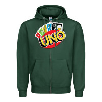 Sports Green uno funny game Zipper Hoodie - artisFamous