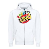White uno funny game Zipper Hoodie - artisFamous