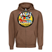 Chestnut Cuphead Zipper Hoodie - artisFamous