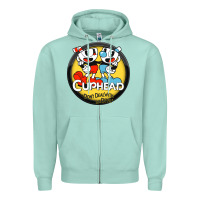 Seafoam Cuphead Zipper Hoodie - artisFamous