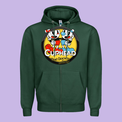 Cuphead Zipper Hoodie Designed By Artisfamous