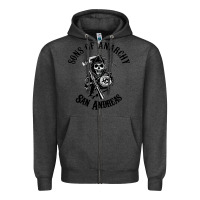 Charcoal Heather sons of anarchy san andreas Zipper Hoodie - artisFamous