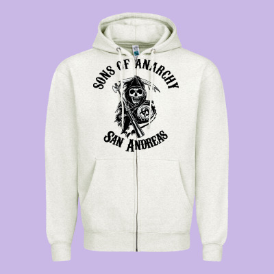 Sons Of Anarchy San Andreas Zipper Hoodie Designed By Artisfamous