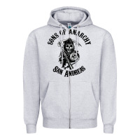 Heather Grey sons of anarchy san andreas Zipper Hoodie - artisFamous