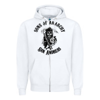 White sons of anarchy san andreas Zipper Hoodie - artisFamous