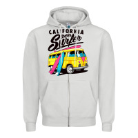 Dove Grey california super surf Zipper Hoodie - artisFamous