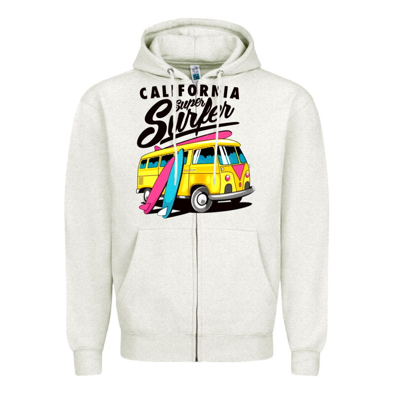 California Super Surf Zipper Hoodie by artisFamous | Teevron