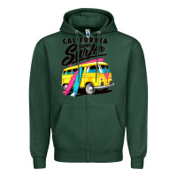Sports Green california super surf Zipper Hoodie - artisFamous