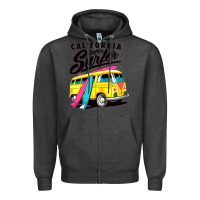 Charcoal Heather california super surf Zipper Hoodie - artisFamous