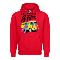 Red california super surf Zipper Hoodie - artisFamous