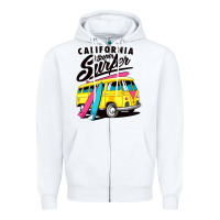 White california super surf Zipper Hoodie - artisFamous