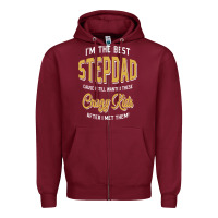 Burgundy I'm The Best Stepdad | Father's Day Zipper Hoodie - artisFamous