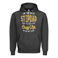 Charcoal Heather I'm The Best Stepdad | Father's Day Zipper Hoodie - artisFamous