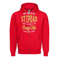 Red I'm The Best Stepdad | Father's Day Zipper Hoodie - artisFamous