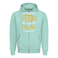 Seafoam I'm The Best Stepdad | Father's Day Zipper Hoodie - artisFamous