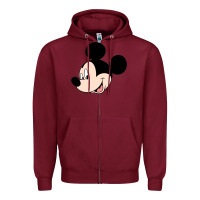 Burgundy micky mouse Zipper Hoodie - artisFamous