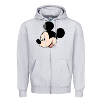 Heather Grey micky mouse Zipper Hoodie - artisFamous