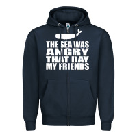 Navy seinfeld   the sea was angry that day my friends Zipper Hoodie - artisFamous