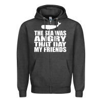 Charcoal Heather seinfeld   the sea was angry that day my friends Zipper Hoodie - artisFamous