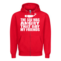 Red seinfeld   the sea was angry that day my friends Zipper Hoodie - artisFamous