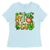 Baby Blue my 1st st patricks day Ladies Tee - FaDigitalArtStudio