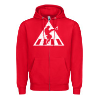 Red The Ministry of Silly Walks Distressed Zipper Hoodie - artisFamous