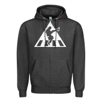 Charcoal Heather The Ministry of Silly Walks Distressed Zipper Hoodie - artisFamous