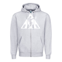 Heather Grey The Ministry of Silly Walks Distressed Zipper Hoodie - artisFamous