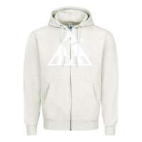 Oatmeal Heather The Ministry of Silly Walks Distressed Zipper Hoodie - artisFamous
