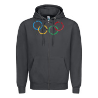 Smoke OLYMPIC RINGS Zipper Hoodie - artisFamous