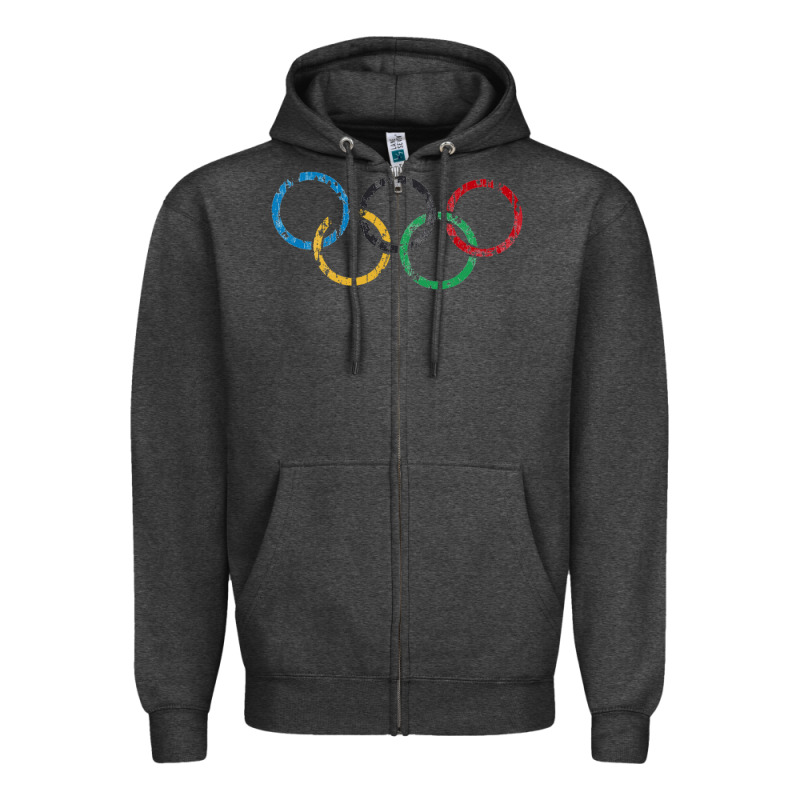 Olympic Rings Zipper Hoodie by artisFamous | Teevron