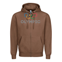 Chestnut OLYMPIC RINGS Zipper Hoodie - artisFamous