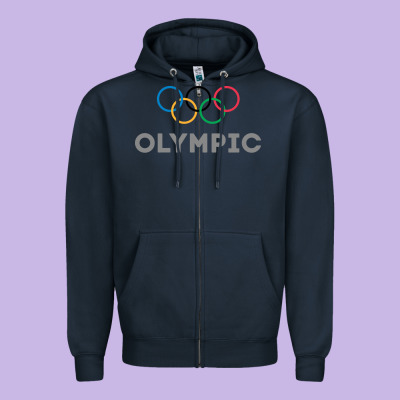Olympic Rings Zipper Hoodie Designed By Artisfamous