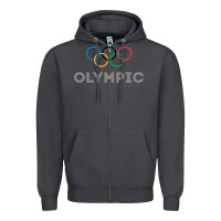 Smoke OLYMPIC RINGS Zipper Hoodie - artisFamous