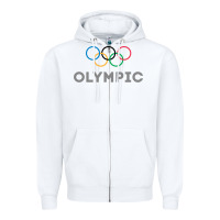 White OLYMPIC RINGS Zipper Hoodie - artisFamous