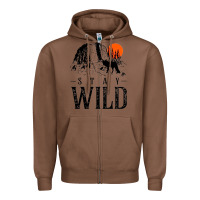 Chestnut stay wild illustration with mountain Zipper Hoodie - artisFamous