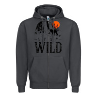 Smoke stay wild illustration with mountain Zipper Hoodie - artisFamous