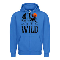 True Royal stay wild illustration with mountain Zipper Hoodie - artisFamous