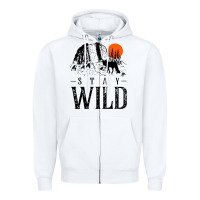 Stay Wild Illustration With Mountain Zipper Hoodie | Teevron