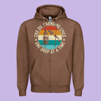 Cbd Oil Changing Lives Zipper Hoodie Designed By Artisfamous