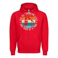 Red CBD Oil Changing Lives Zipper Hoodie - artisFamous