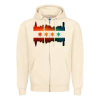 Chicago Flag Skyline Zipper Hoodie | Teevron
