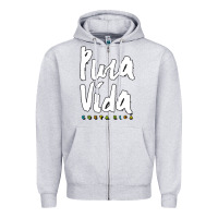 Heather Grey costa rica pura vida Zipper Hoodie - artisFamous