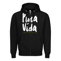 Black costa rica pura vida Zipper Hoodie - artisFamous