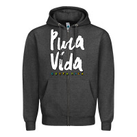 Charcoal Heather costa rica pura vida Zipper Hoodie - artisFamous