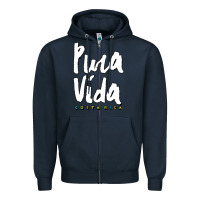 Navy costa rica pura vida Zipper Hoodie - artisFamous