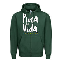 Sports Green costa rica pura vida Zipper Hoodie - artisFamous