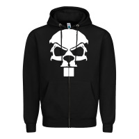 Black crazy beaver skull Zipper Hoodie - artisFamous