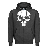 Charcoal Heather crazy beaver skull Zipper Hoodie - artisFamous