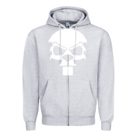 Heather Grey crazy beaver skull Zipper Hoodie - artisFamous
